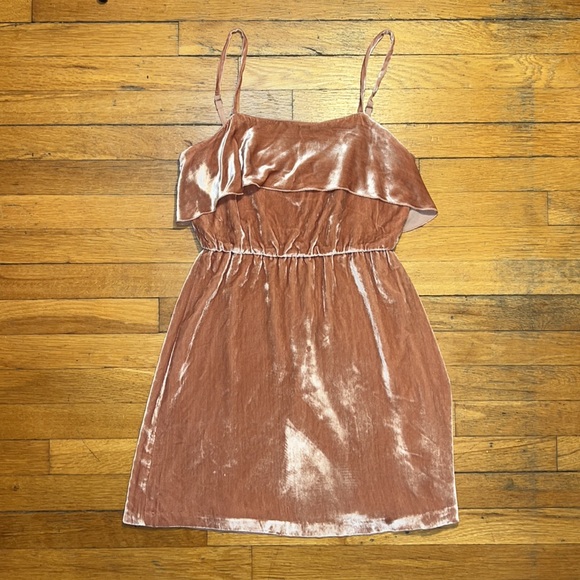 Alice + Olivia The Alexis Velvet Mini Dress in Rust, size 2 - Picture 2 of 11